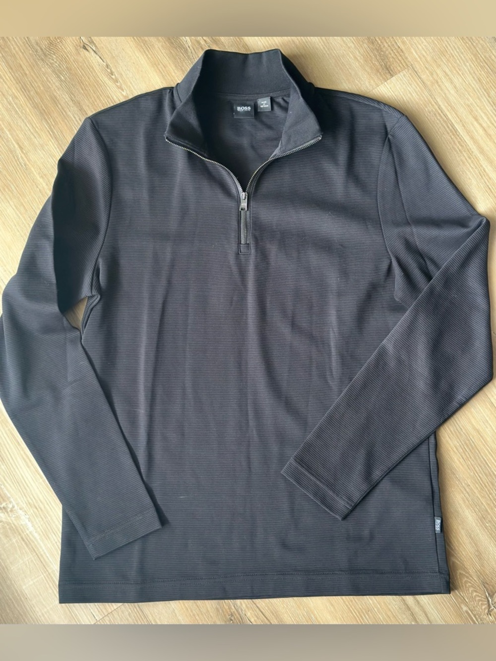 BOSS Men's Black Half-Zip Pullover Sweater